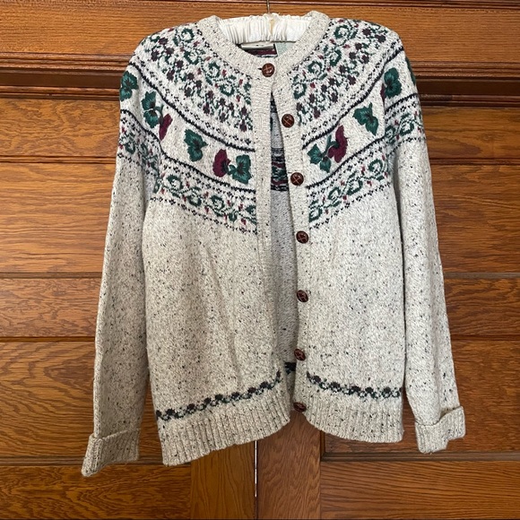 90s Y2K granny chic cottage core Northern Reflections fair isle cardigan Pansy - Picture 5 of 14
